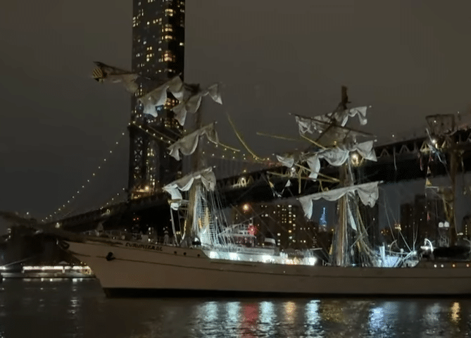 Navy Ship Collides with Brooklyn Bridge, 2 Dead and 17 Injured