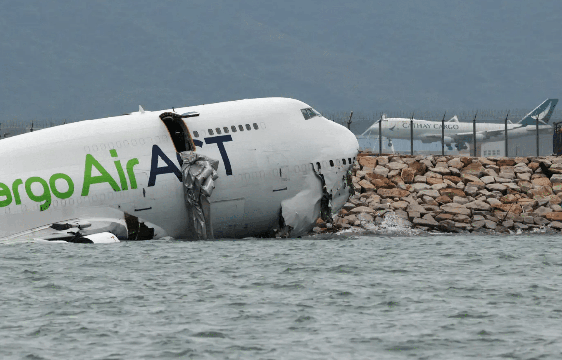 Plane Veers Off Runway into Sea