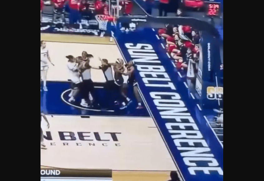 Referee Injured Wild College Basketball Brawl