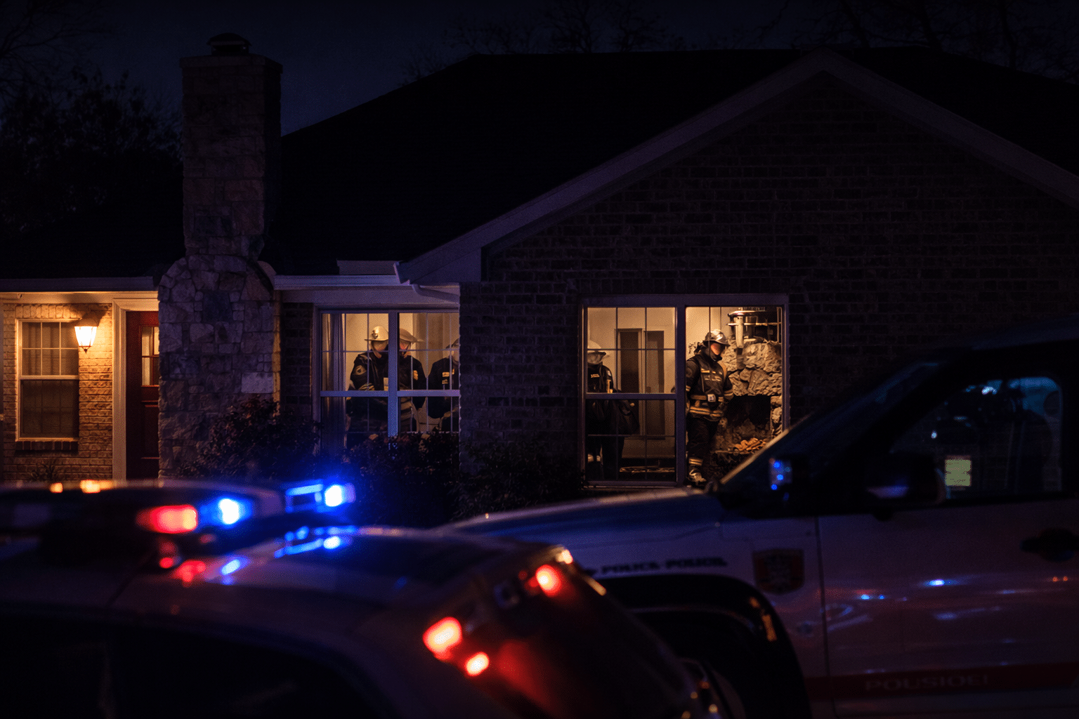 Police at Residence Via AI Image