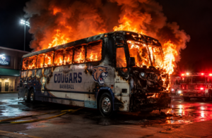 Bus Fire VIA AI Image