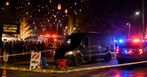 Van in Parking Lot Crime Scene Via AI Image