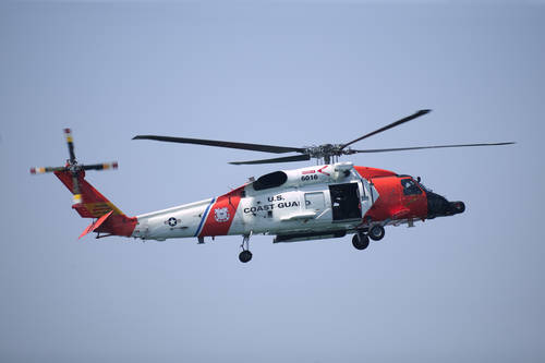Coast Guard helicopter on patrol